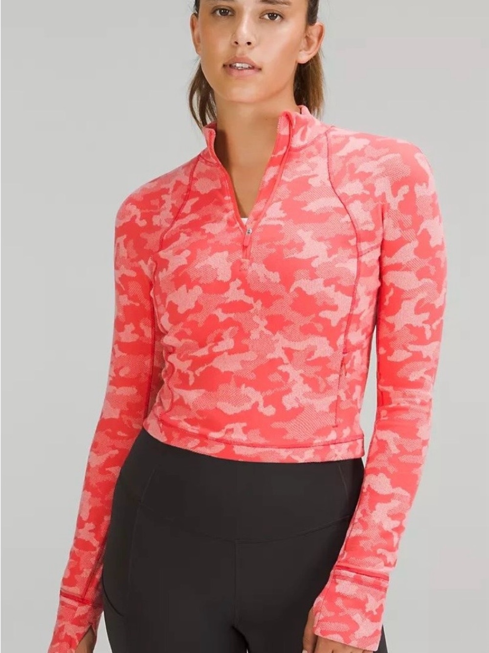 Lululemon Rulu Run Half Zip Heritage Camo